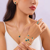 🌸 Ensemble Bijoux Femme 5 Pièces – Fleurs de Prunier Émaillées Colorées