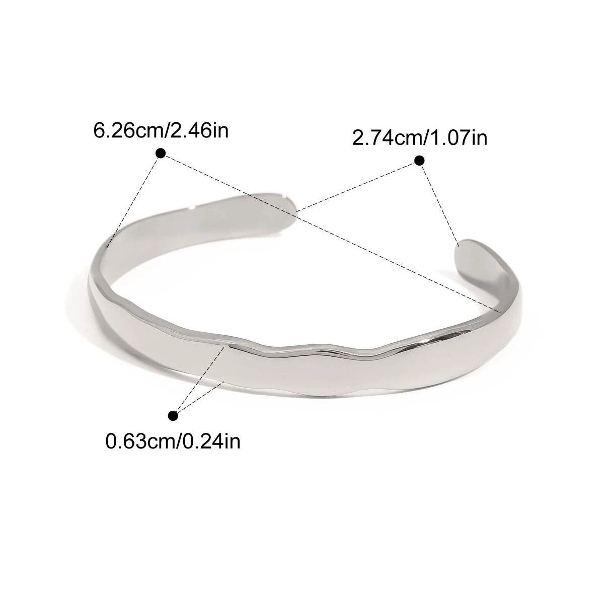Bracelet 60 mm en acier inoxydable de haute qualité ❤️