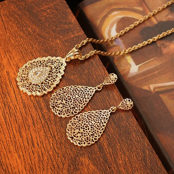 ✨ Ensemble de Bijoux Orientaux de Luxe Femme – Plaqué Or Mariage Chic