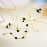 🌸 Ensemble Bijoux Femme 5 Pièces – Fleurs de Prunier Émaillées Colorées