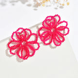 🌸 Boucles d’oreilles florales ajourées en perles