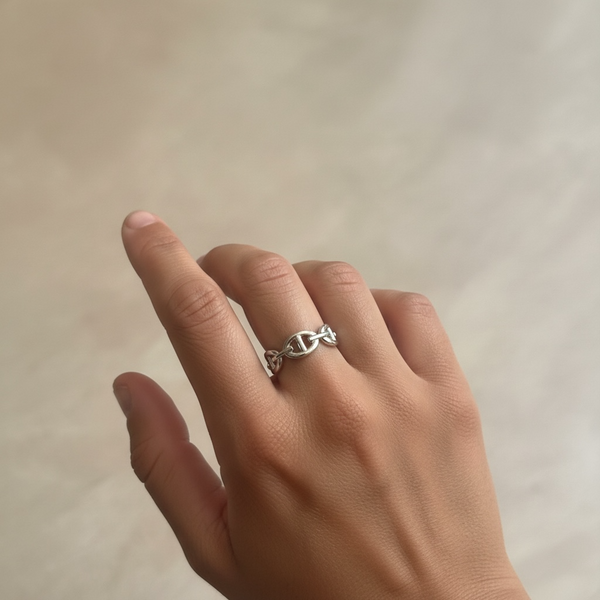 Bague Élégance Argentée Acier Inoxydable