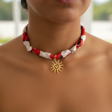 Collier Tissu Trendy Doré Inox